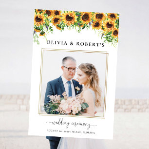 Sunflower Wedding Ceremony Photo Prop Foam Board