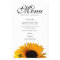 Sunflower Wedding Dinner Menu Card