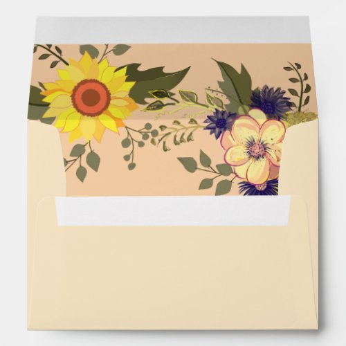 Sunflower Wedding Envelope