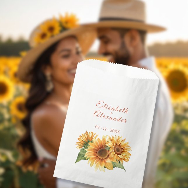 Sunflower Wedding Favor Bags (Creator Uploaded)