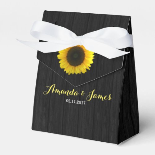 Sunflower wedding favor box