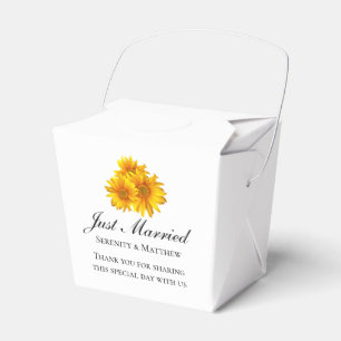 Sunflower Wedding Favor Yellow Floral Just Married Boxes