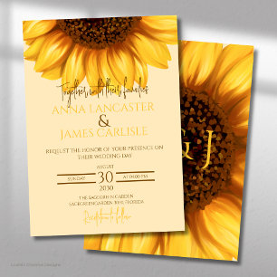 Sunflower Wedding Floral Wedding Invitation