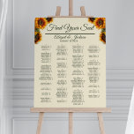 Sunflower Wedding Forest Green Seating Chart at Zazzle