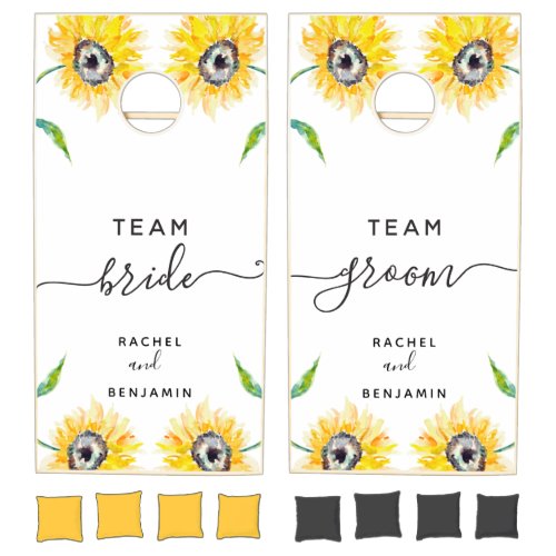 Sunflower Wedding Game Team Bride vs Groom Floral