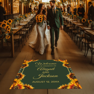 Sunflower Wedding Green & Gold Wedding Backdrop Floor Decals