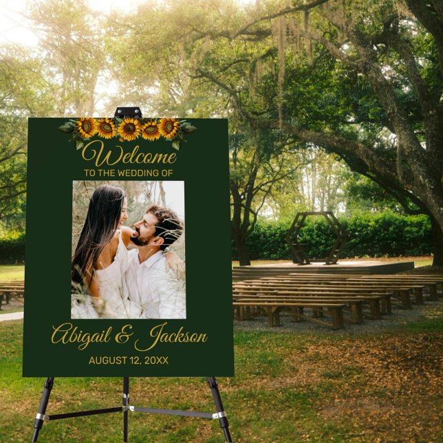 Sunflower Wedding Green & Gold Wedding Sign (Creator Uploaded)