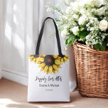 Sunflower Wedding Happily Ever After Tote Bag<br><div class="desc">Sunflower Wedding Tote Bag with the words Happily Ever After and Watercolor Floral Sunflower Art,  Wedding Favors,  Bridal Party Favors. More products with this design are in the collection below.</div>