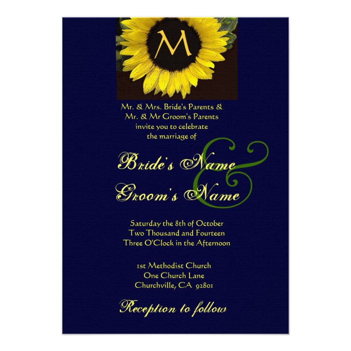 SUNFLOWER Wedding Invitation