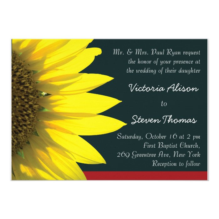 Sunflower Wedding Invitation