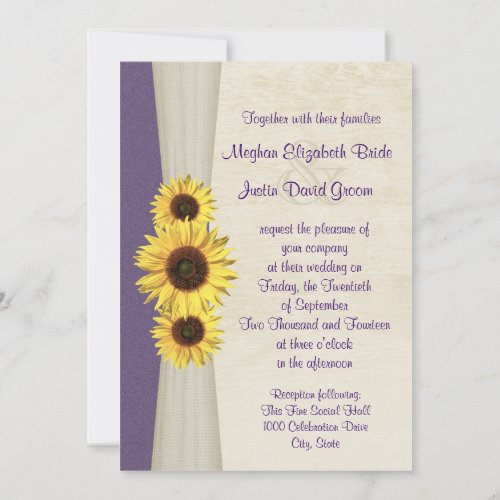 Sunflower Wedding Custom Invitation