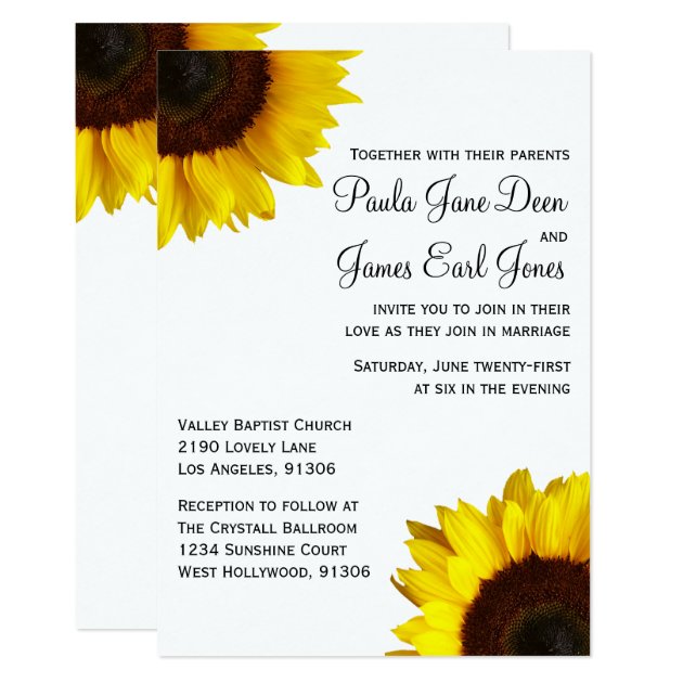 Sunflower  Wedding Invitation