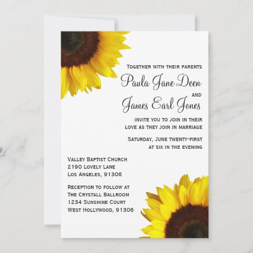 Sunflower  Wedding Invitation