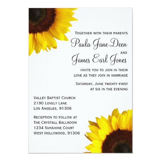 sunflower wedding invitation zazzle com sunflower wedding invitations templates