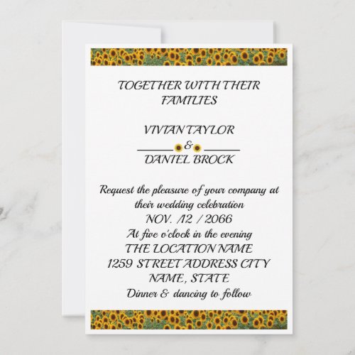 sunflower wedding invitation