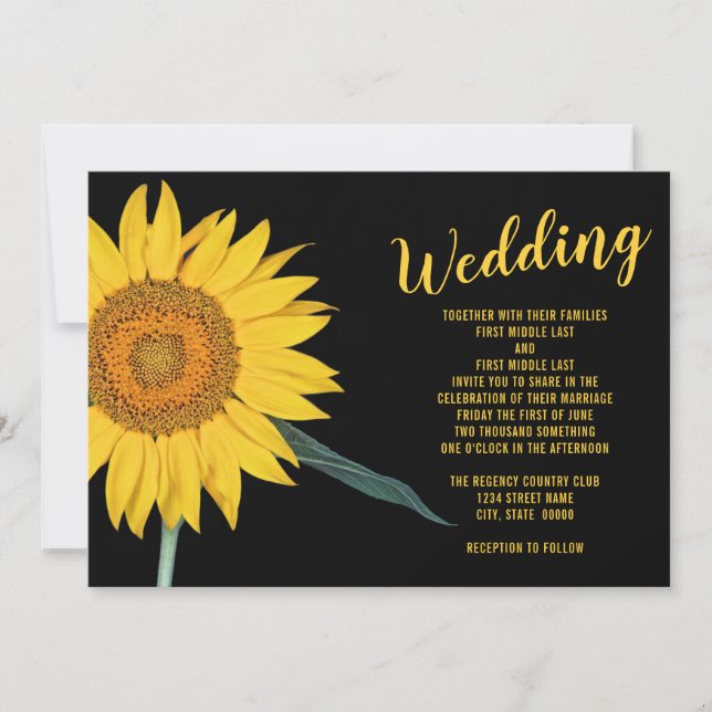 Sunflower Wedding Invitation (Front)