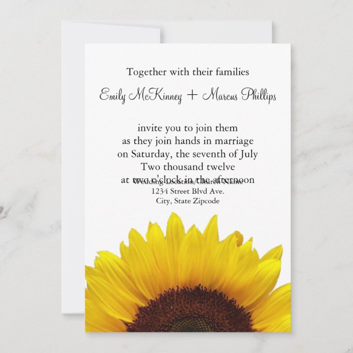 Sunflower Wedding Invitation | Zazzle.com