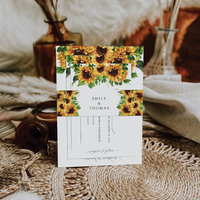 Sunflower Wedding Invitation Belly Band (Creator Uploaded)