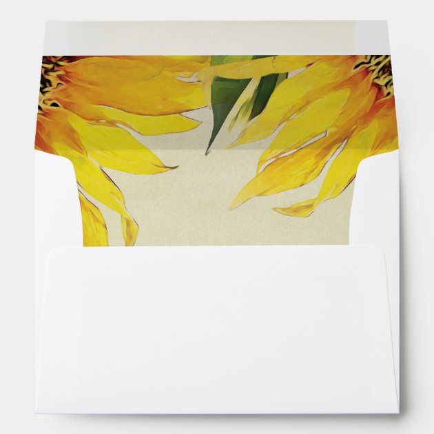 Sunflower Wedding Invitation Envelope