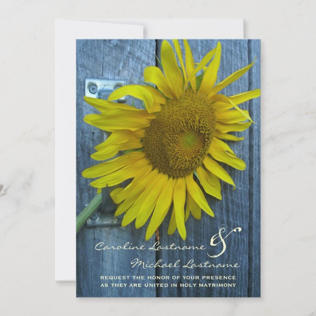 Sunflower Wedding Invitation - From Bride & Groom (Front)