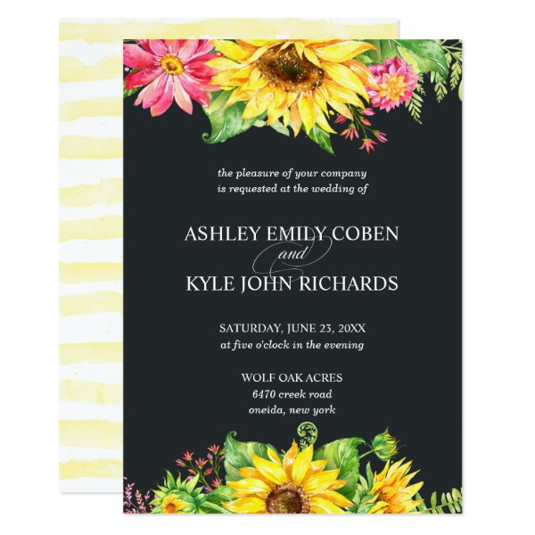 256196344344859490 Sunflower wedding invitation with dark background