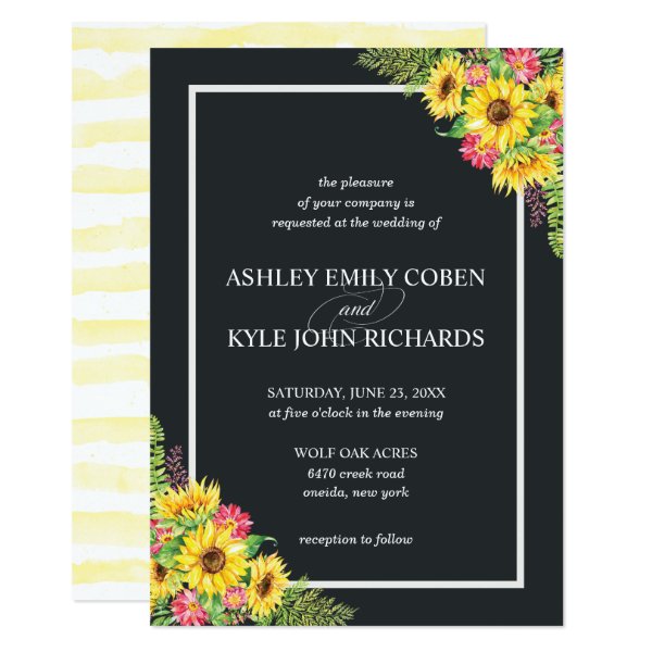 256452165690417510 Sunflower wedding invitation with dark background