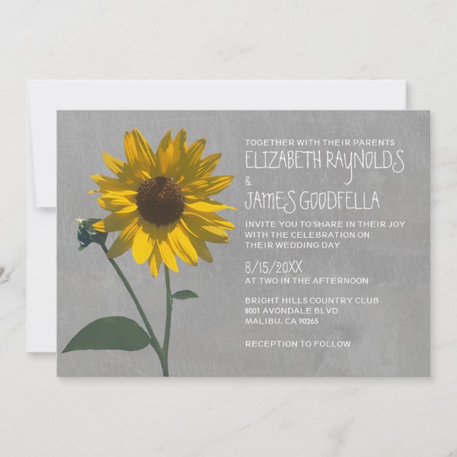 Sunflower Wedding Invitations (Front)