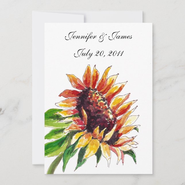 Sunflower Wedding Invitations Front (Front)