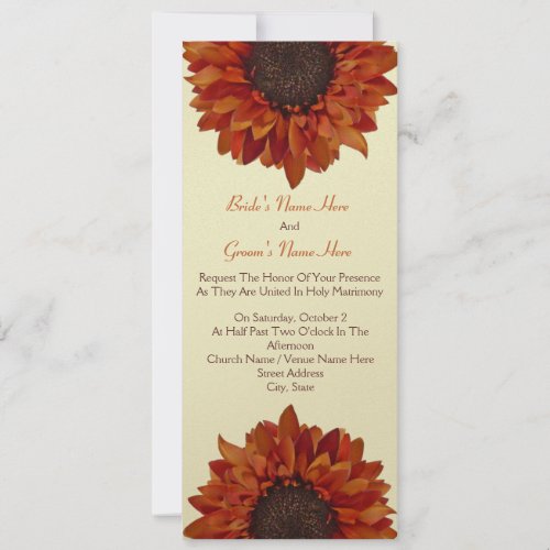 Sunflower Wedding Invite - From Bride &amp; Groom