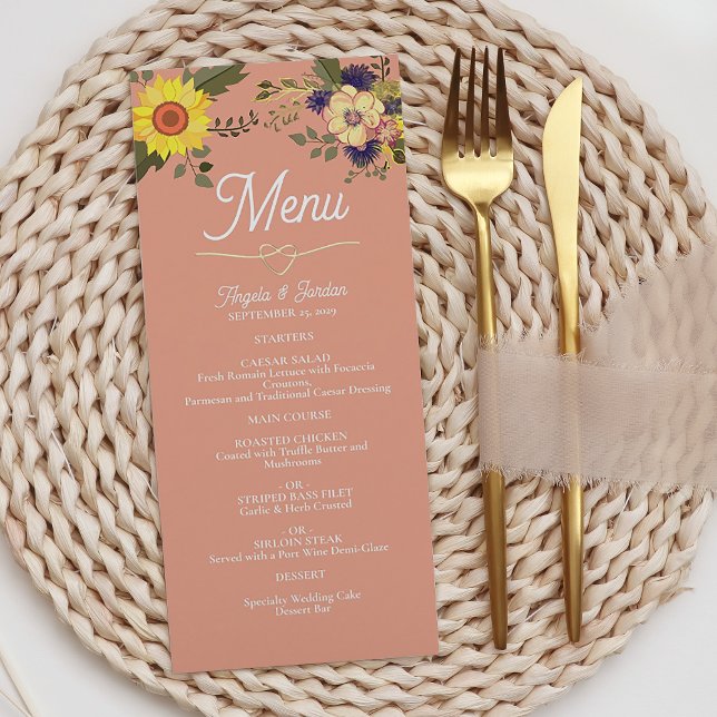 Sunflower Wedding Menu (Creator Uploaded)