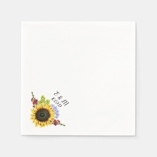 Sunflower Wedding Napkins