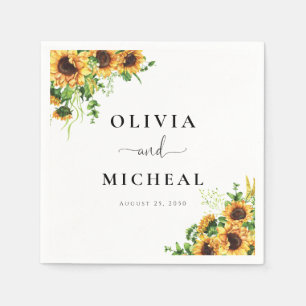 Sunflower Wedding Napkins
