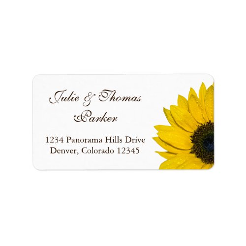 Sunflower Wedding or General Address Labels