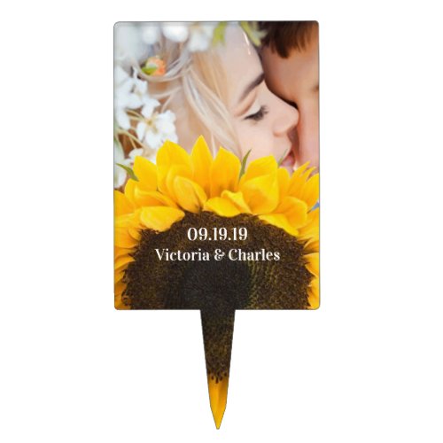 Sunflower Wedding or Special Occasion Cake Topper