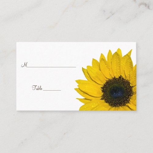 Sunflower Wedding or Special Occasion Place Cards Business Card Templates
