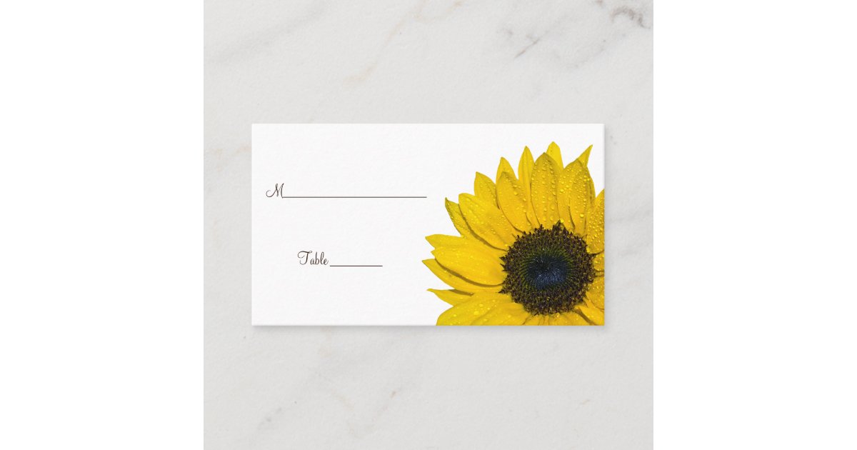 Sunflower Wedding Or Special Occasion Place Cards Zazzle Com