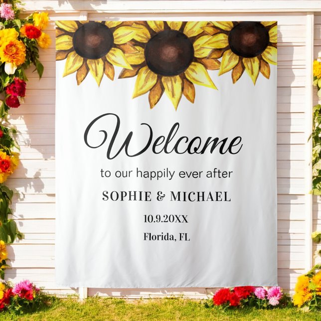 Sunflower Wedding Photo Prop Yellow White Backdrop (Creator Uploaded)