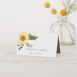 Sunflower Wedding Place Card