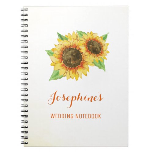 Sunflower Wedding Planning Notebook