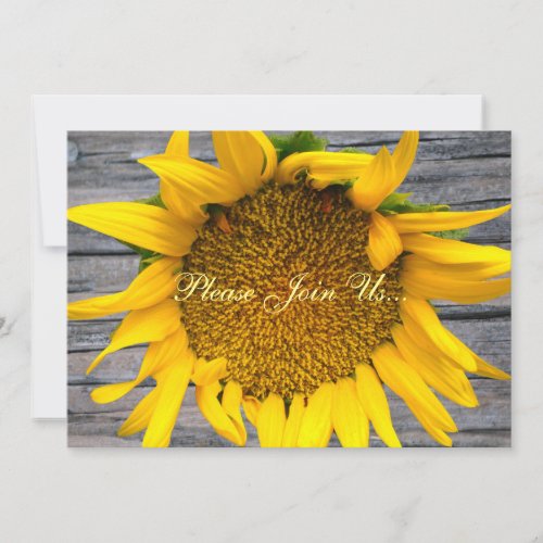 Sunflower Wedding Postwood Gray III Invitations