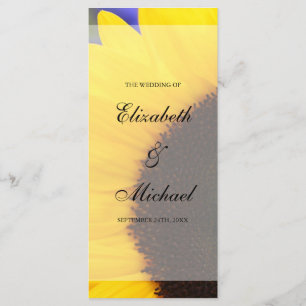 Sunflower Wedding Program