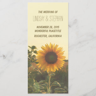 sunflower wedding programs