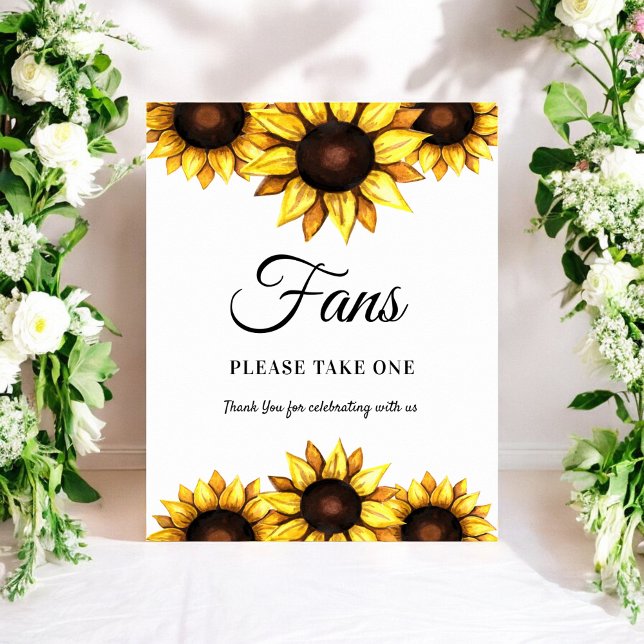 Sunflower Wedding Programs Fans Sign Poster (Creator Uploaded)