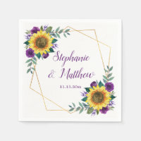 Sunflower Wedding Purple Floral Elegant