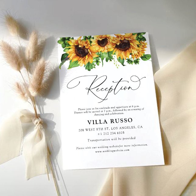 Sunflower Wedding Reception Enclosure Cards (Creator Uploaded)
