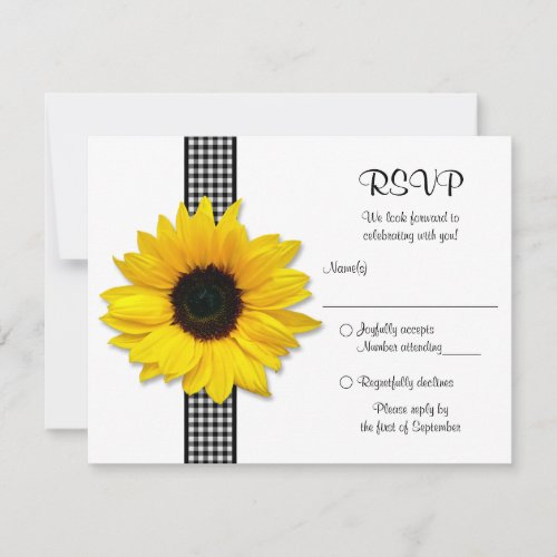 Sunflower Wedding Response Card Personalized Invitations