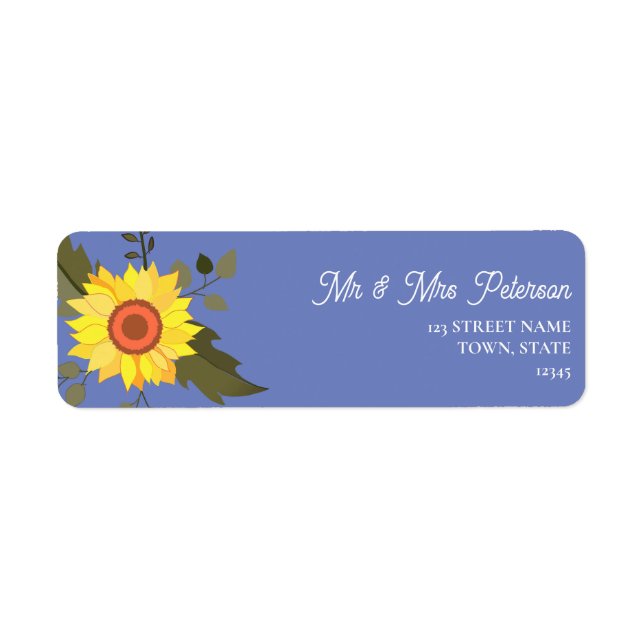 Sunflower Wedding Return Address Label (Front)