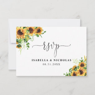 Sunflower Wedding RSVP Card