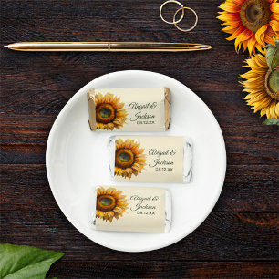 Sunflower Wedding Rustic Hershey's Miniatures