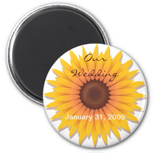 Sunflower Wedding Save The Date Announcement 2 Magnet